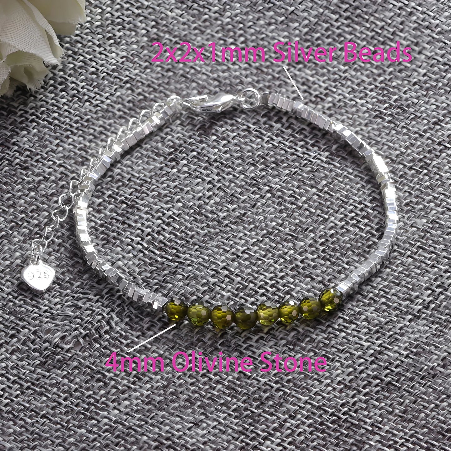VENTFILLE 925 Sterling Silver Line Extremely fine Bracelet for Women Love Haert Bead Korean Ins Sweet Jewelry Gift