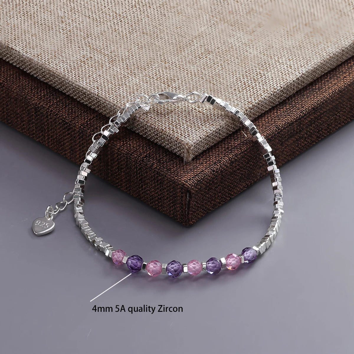 VENTFILLE 925 Sterling Silver Line Extremely fine Bracelet for Women Love Haert Bead Korean Ins Sweet Jewelry Gift