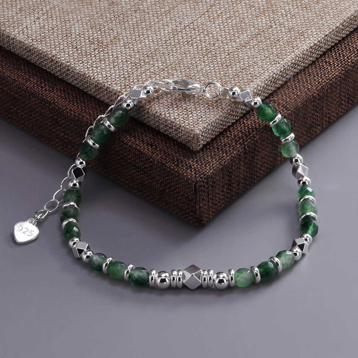 VENTFILLE 925 Sterling Silver Line Extremely fine Bracelet for Women Love Haert Bead Korean Ins Sweet Jewelry Gift