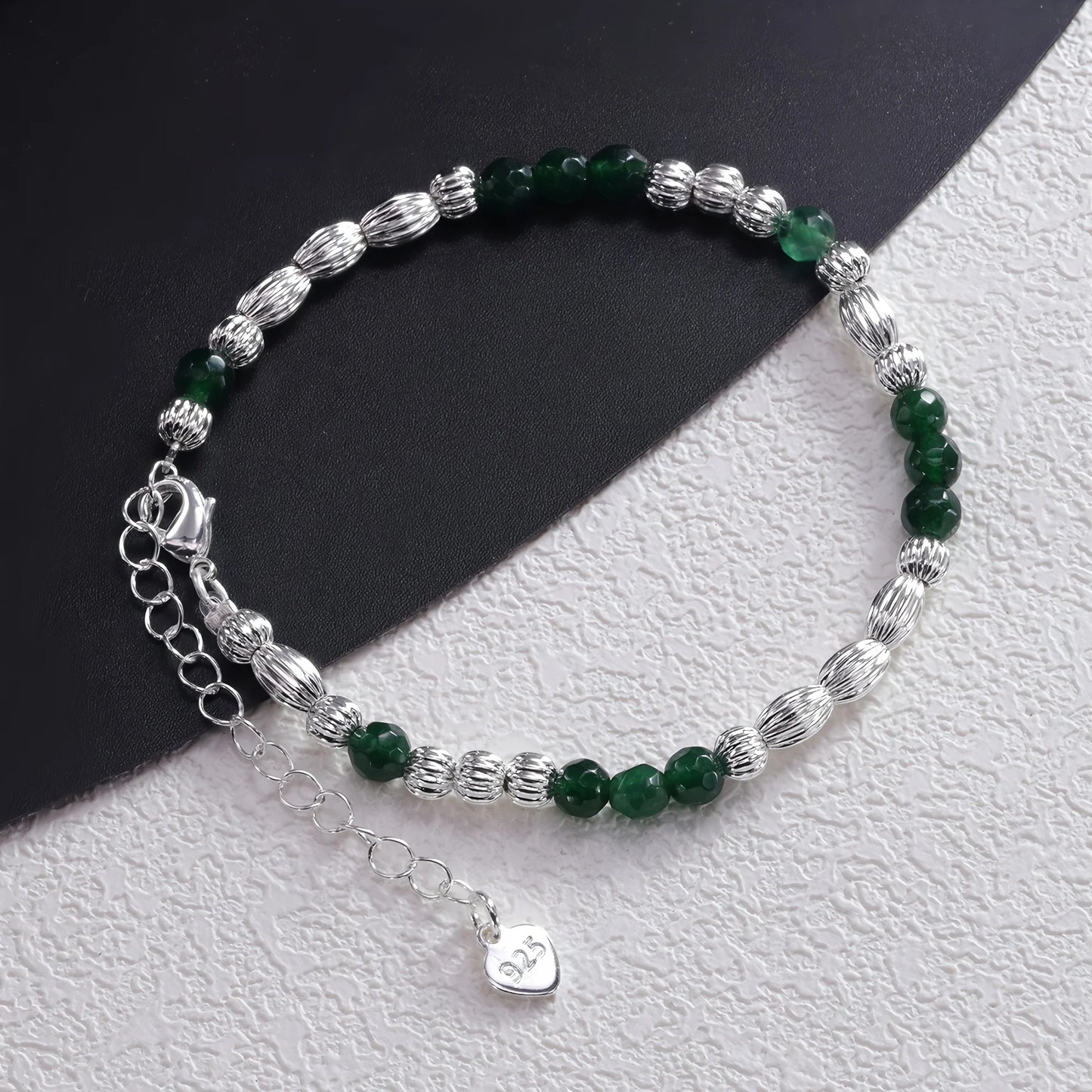 VENTFILLE 925 Sterling Silver Line Extremely fine Bracelet for Women Love Haert Bead Korean Ins Sweet Jewelry Gift