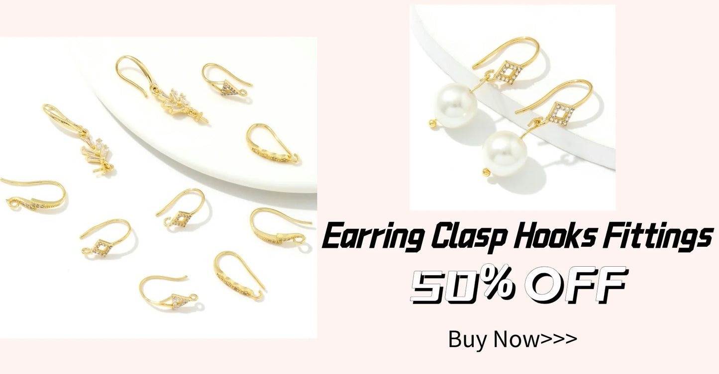 Multi Styles 18K Gold Plated Brass Flower Insert Safety Clasps,Fastener Pearl Clasps Connectors For DIY Jewelery Making Supplies
