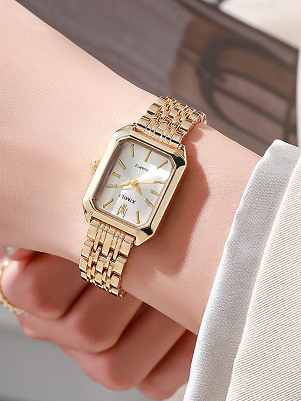 New Women Watch Light Luxury Brand Stainless Steel Ladies Business Watches Female Student Fashion Quartz Wristwatch