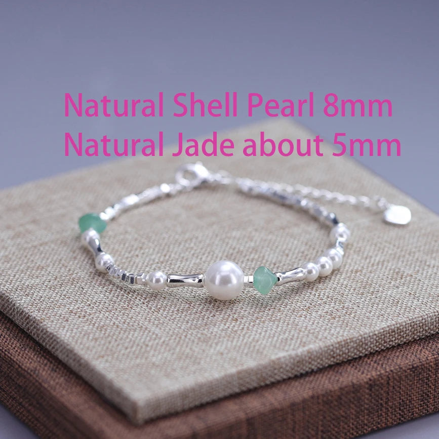 VENTFILLE 925 Sterling Silver Line Extremely fine Bracelet for Women Love Haert Bead Korean Ins Sweet Jewelry Gift