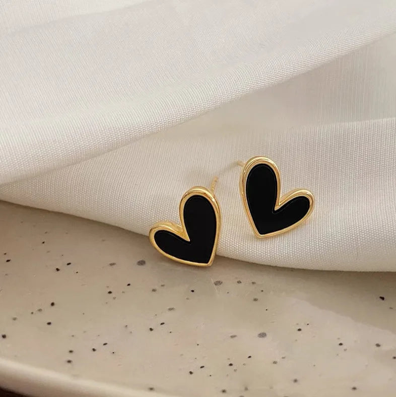 IFYOUOO Vintage Small Heart Earrings for Women Fashion Jewelry Gift Delicate Girly sweet Earrings Girls