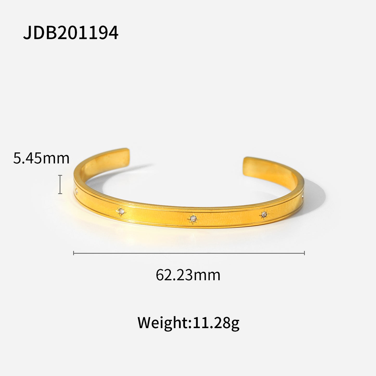 Gold-plated Stainless Steel Bracelets With Zirconia