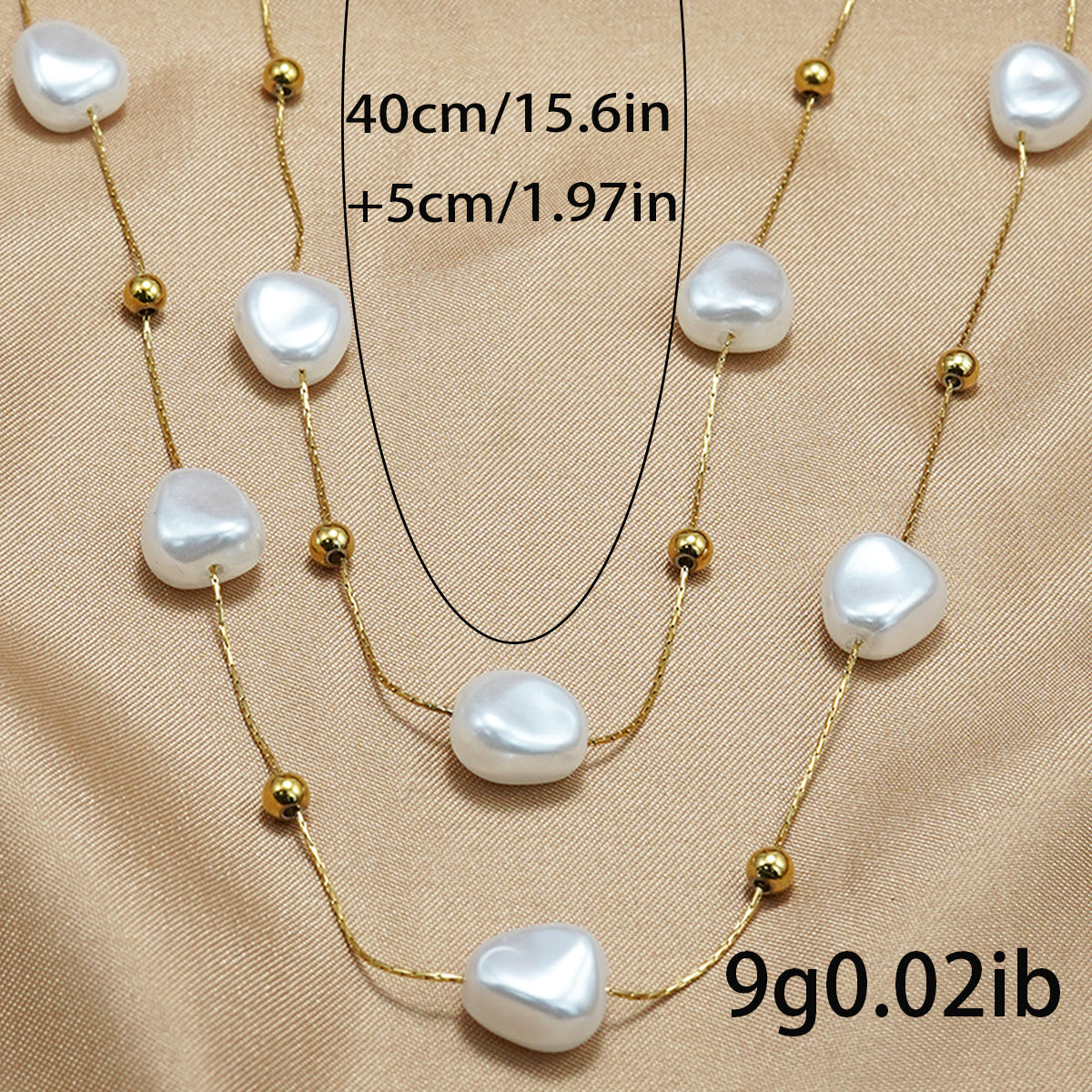 Lxalry 18K Gold Plated Pearl Studded Necklace