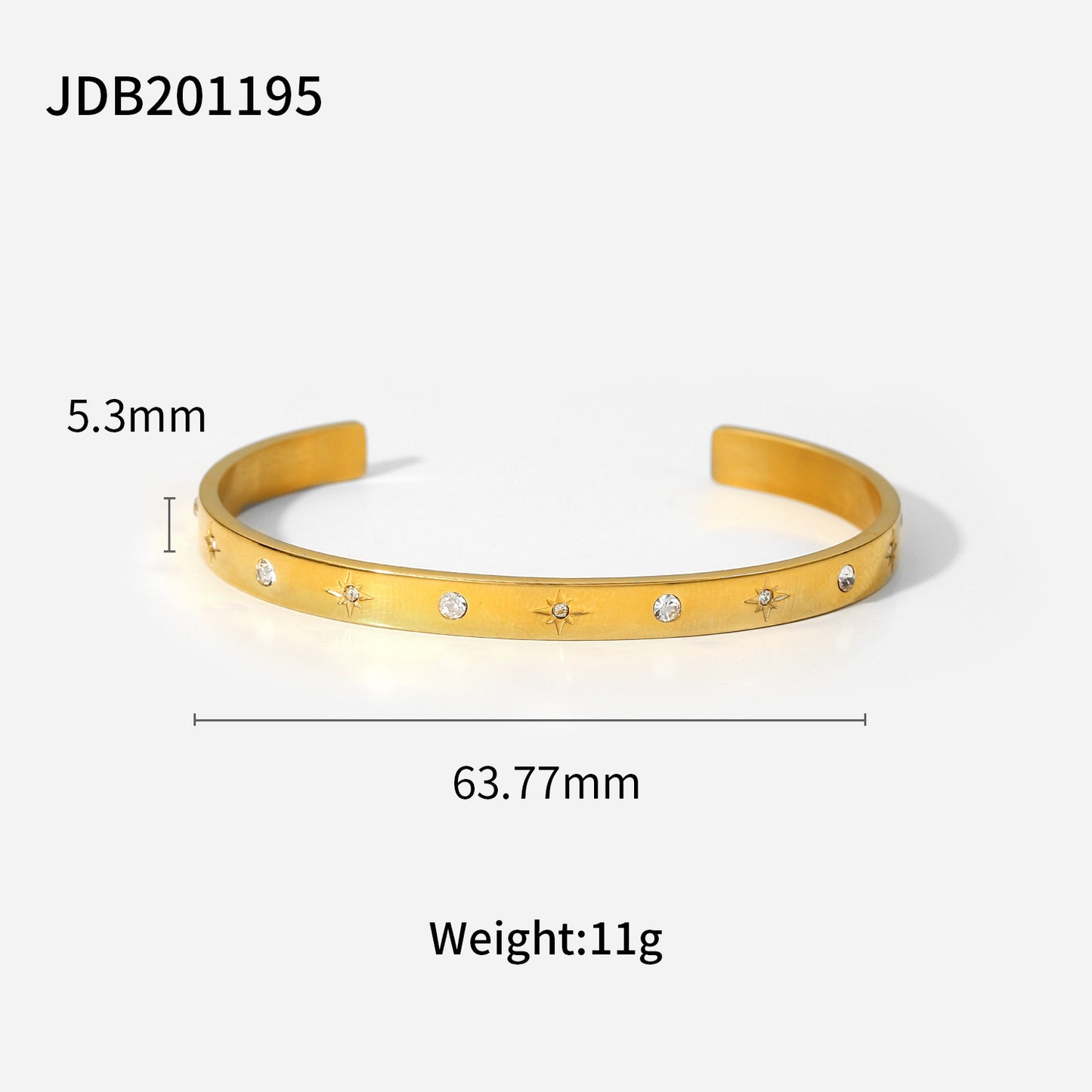 Gold-plated Stainless Steel Bracelets With Zirconia