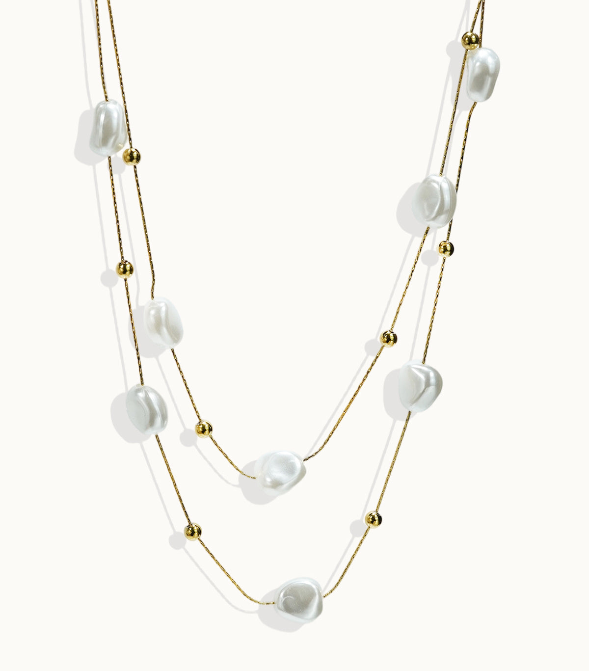 Lxalry 18K Gold Plated Pearl Studded Necklace