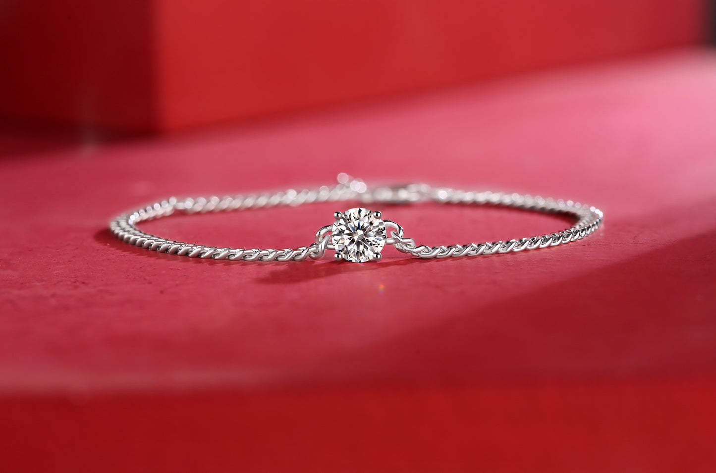 Moissanite Diamond Silver Bracelet