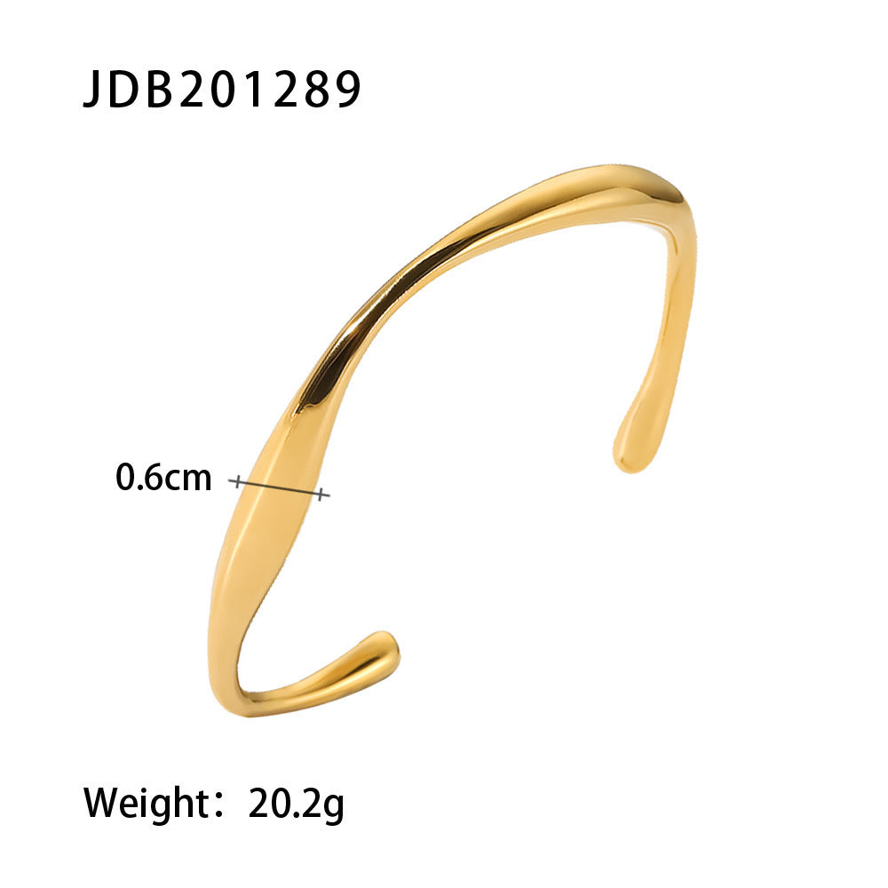 Gold-plated Stainless Steel Bracelets With Zirconia