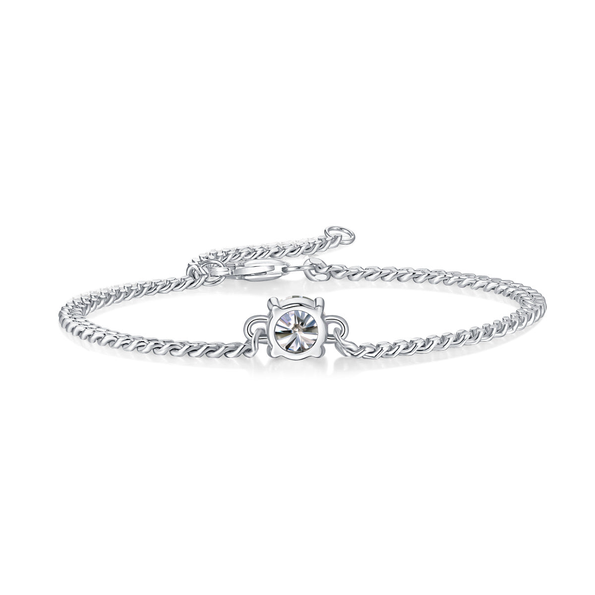 Moissanite Diamond Silver Bracelet