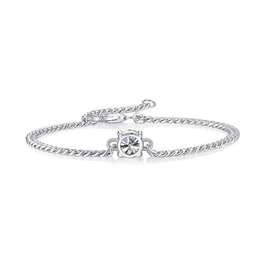 Moissanite Diamond Silver Bracelet