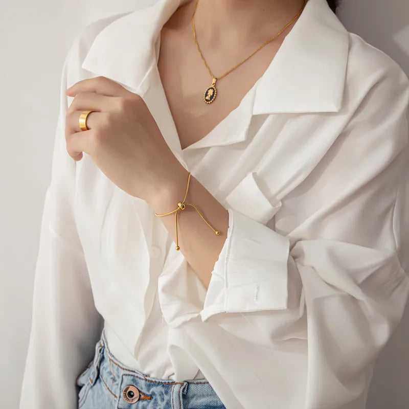 Snake Chain Bracelet Bangle For Women Stainless Steel Adjustable Slider Bracelet Minimalist Jewelry Rose Gold Silver Color Gift