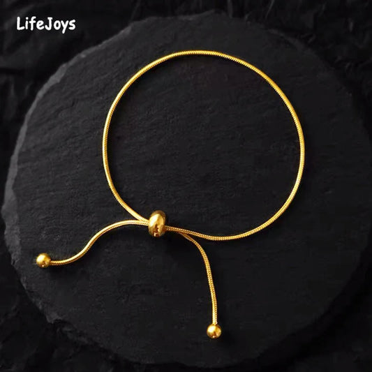 Snake Chain Bracelet Bangle For Women Stainless Steel Adjustable Slider Bracelet Minimalist Jewelry Rose Gold Silver Color Gift