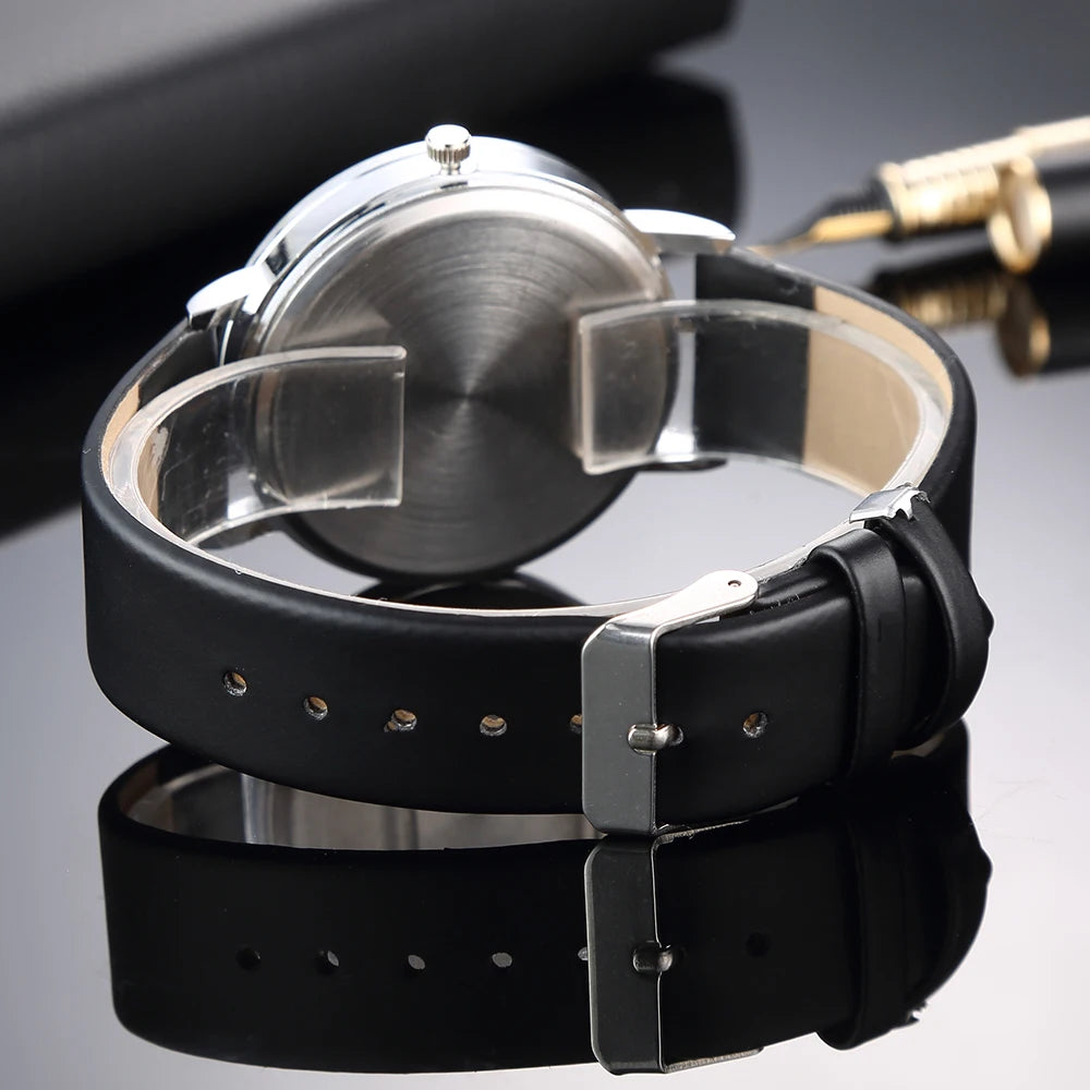 Luxury Women Watches 2025 New Stylish Silver Minimalist Business Ladies Quartz Watch Breathable Leather Steel Clock Reloj Mujer