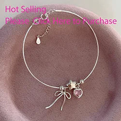 VENTFILLE 925 Sterling Silver Line Extremely fine Bracelet for Women Love Haert Bead Korean Ins Sweet Jewelry Gift