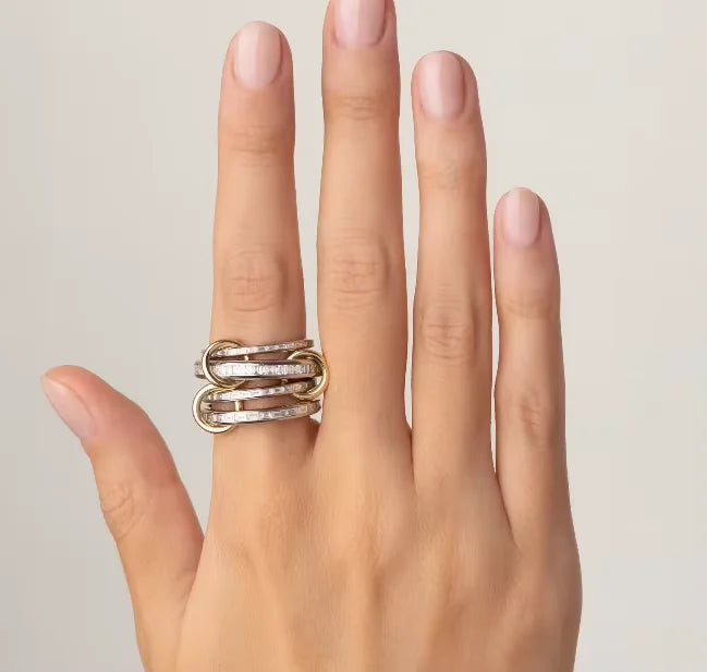 Stacking Engagement Band Rings For Women Plain Micro Paved 5A CZ Mix Color Multi Pieces Stack Full Finger Jewelry