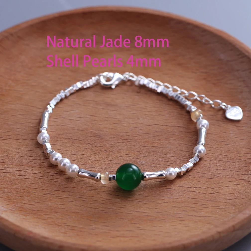 VENTFILLE 925 Sterling Silver Line Extremely fine Bracelet for Women Love Haert Bead Korean Ins Sweet Jewelry Gift