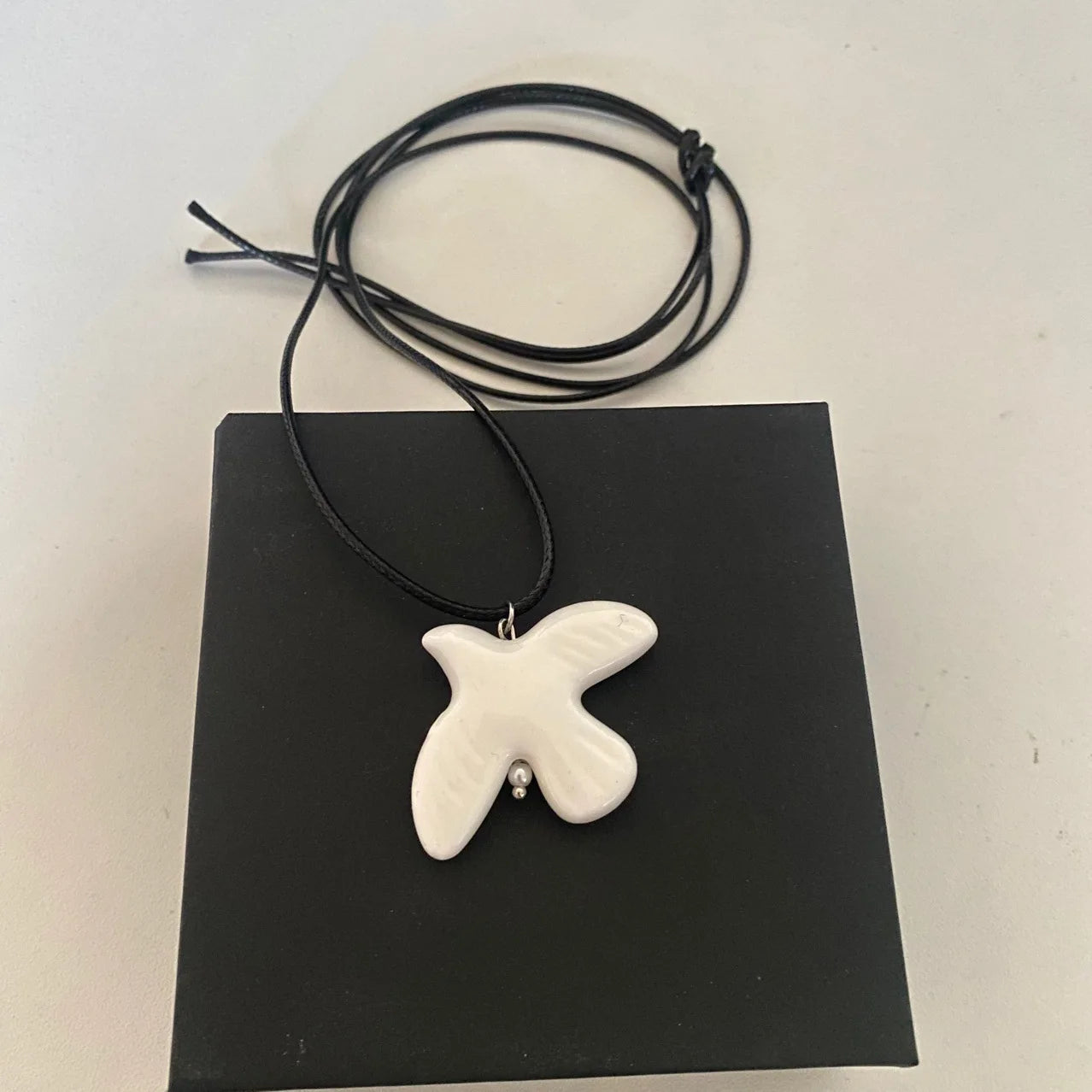 Y2K Ceramic Bird High Grade White Peace Dove Pendant Jewelry For Women Minimalist Jewelry Accessories collares para mujer