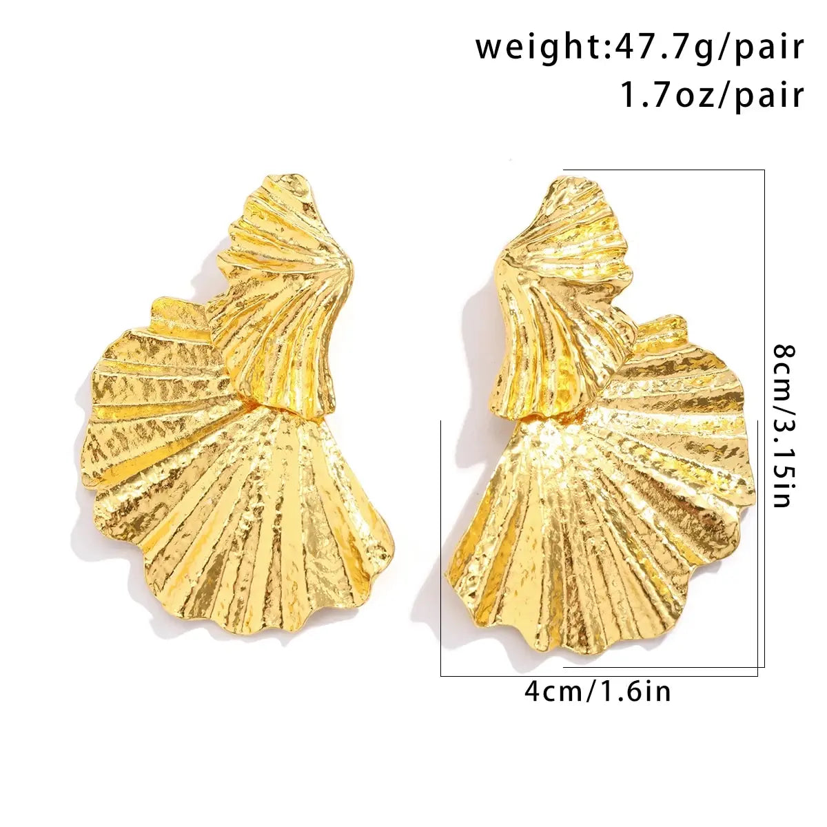 Trendy Classic Ginkgo Leaf Pendant Earrings for Women Exaggerate Irregular Big Dangle Earrings Banquet Party Jewelry Accessories