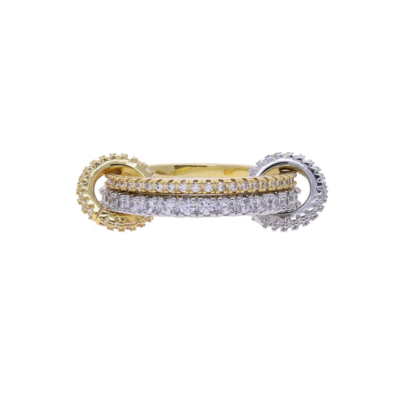 Stacking Engagement Band Rings For Women Plain Micro Paved 5A CZ Mix Color Multi Pieces Stack Full Finger Jewelry
