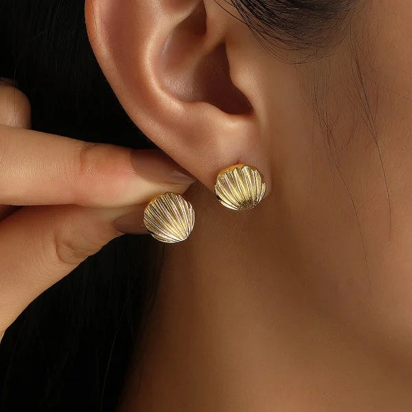 Fashion Asymmetric Ocean Style Earrings Stud  For Women Starfish Shell Earring Ear Ring Imitation Pearl Zircon Jewelry Gift