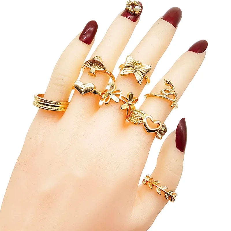 30pcs/Lot Factory Wholesale Alloy Finger Rings For Women HOT New Big Flower Cutout Skull Spider Animal Leaf Love Snake Jewelry