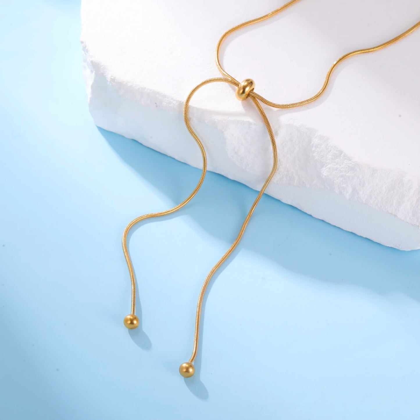 Skyrim Kpop Long Snake Chain Necklace Women Stainless Steel Adjustable Clavicle Chain Fashion Minimalist Jewelry Birthday Gift