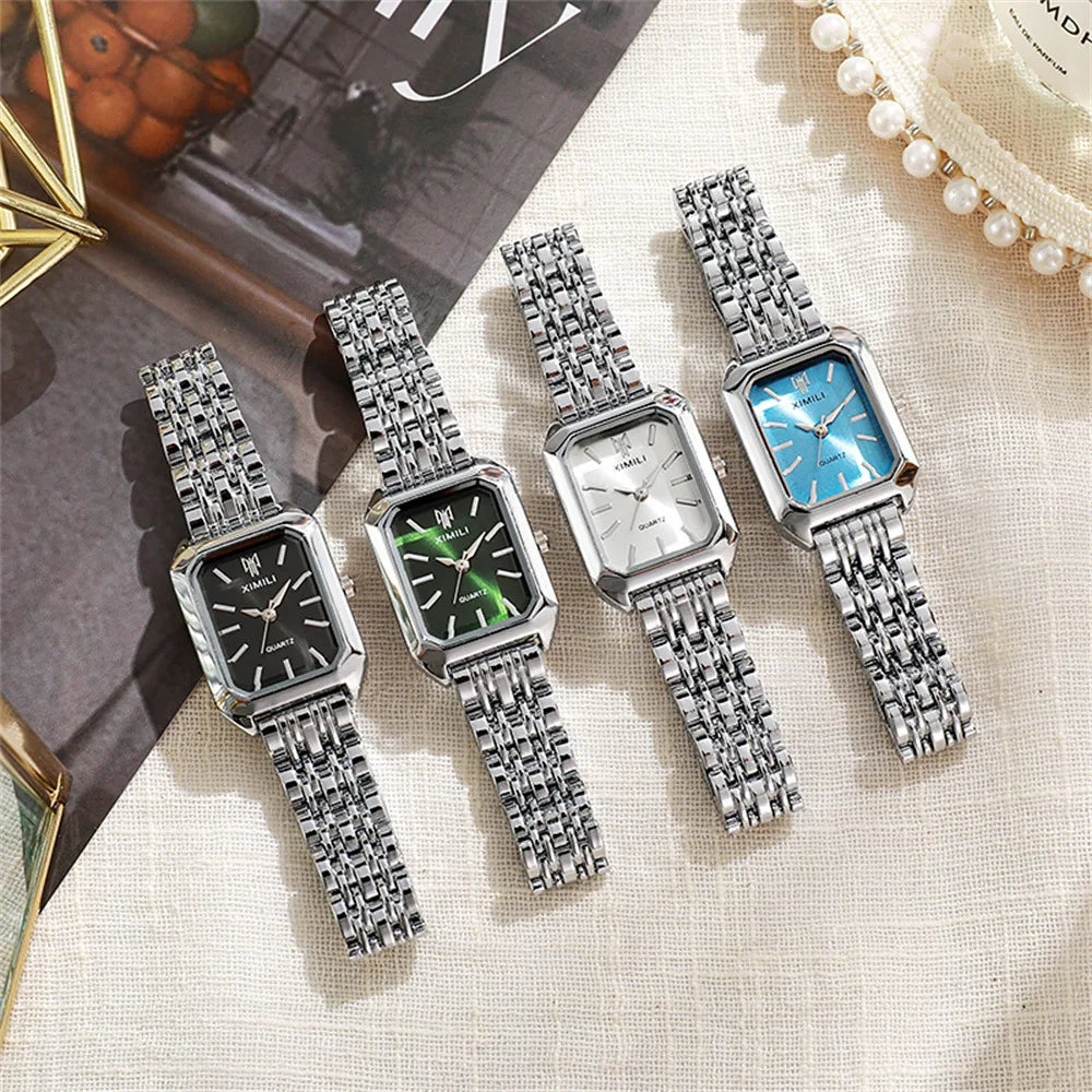 New Women Watch Light Luxury Brand Stainless Steel Ladies Business Watches Female Student Fashion Quartz Wristwatch