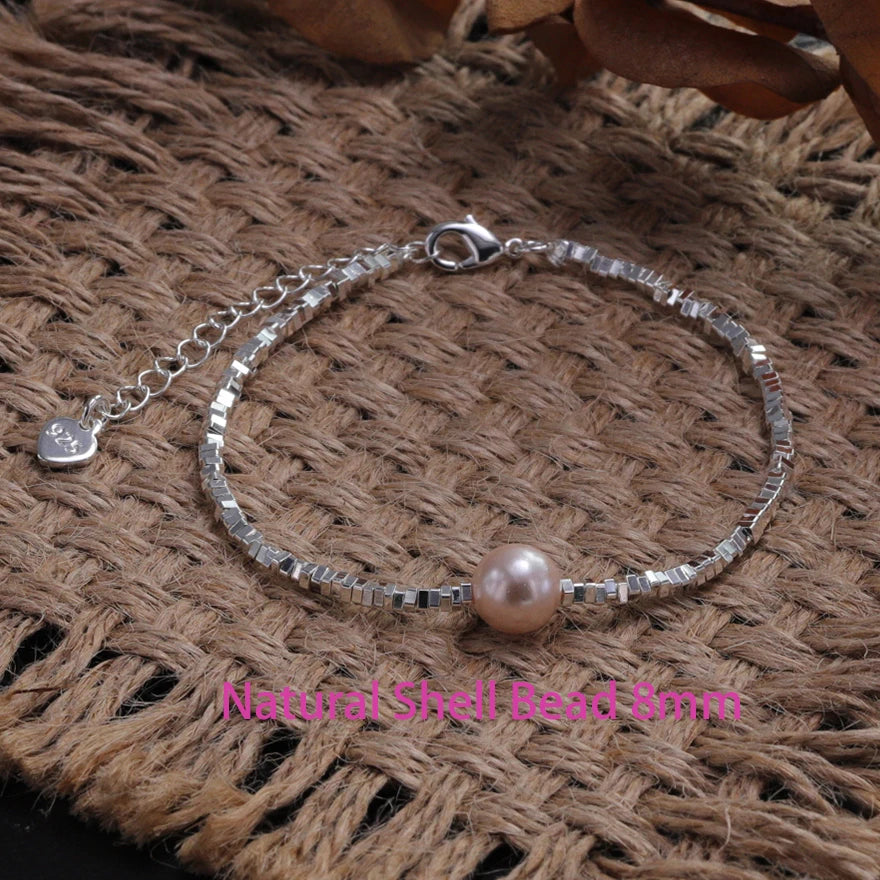 VENTFILLE 925 Sterling Silver Line Extremely fine Bracelet for Women Love Haert Bead Korean Ins Sweet Jewelry Gift