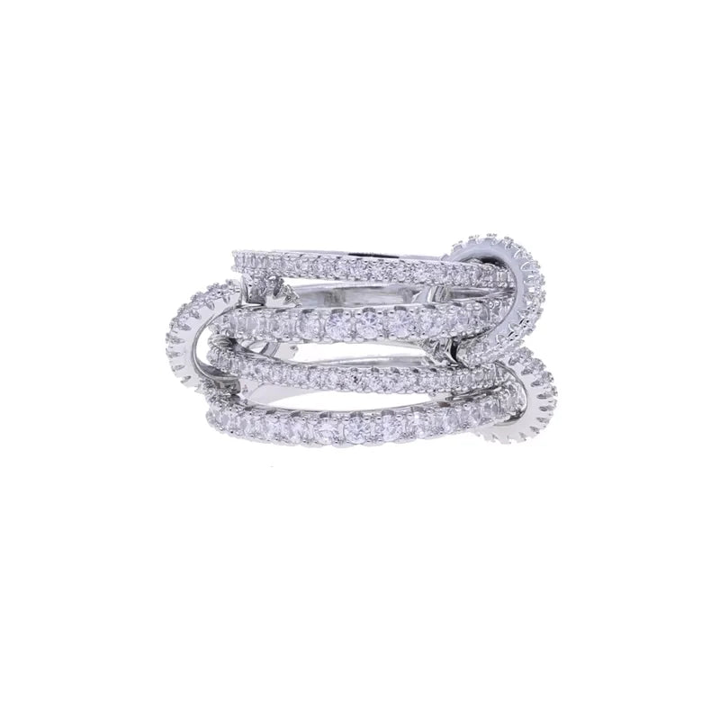 Stacking Engagement Band Rings For Women Plain Micro Paved 5A CZ Mix Color Multi Pieces Stack Full Finger Jewelry