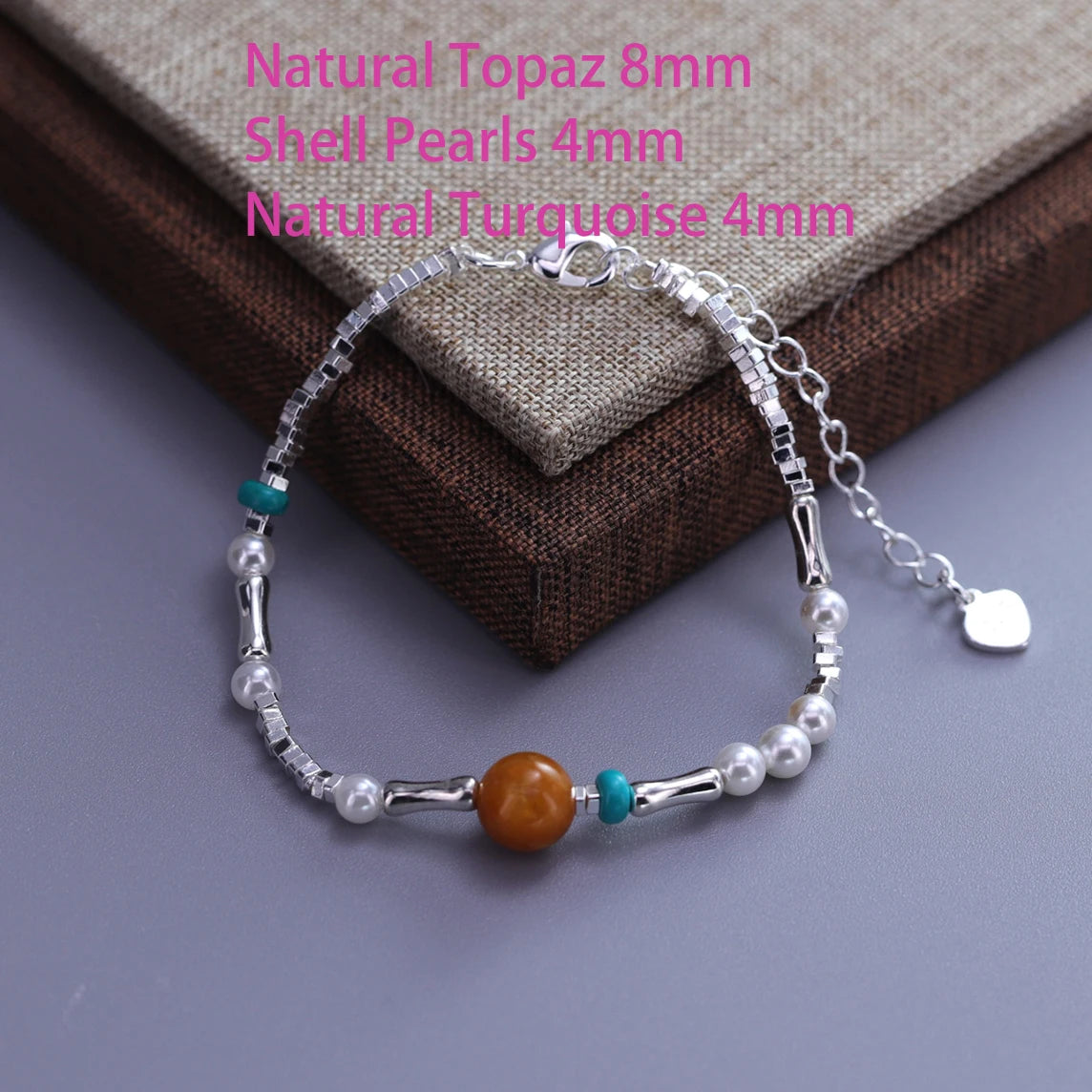 VENTFILLE 925 Sterling Silver Line Extremely fine Bracelet for Women Love Haert Bead Korean Ins Sweet Jewelry Gift