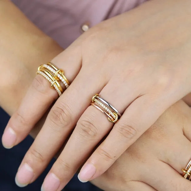 Stacking Engagement Band Rings For Women Plain Micro Paved 5A CZ Mix Color Multi Pieces Stack Full Finger Jewelry