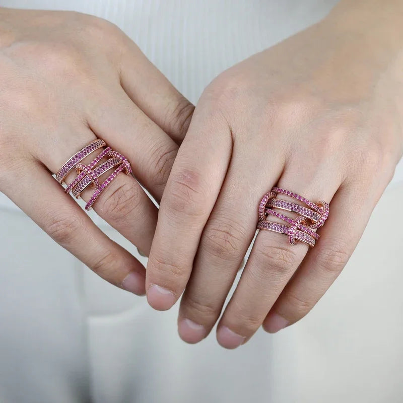 Stacking Engagement Band Rings For Women Plain Micro Paved 5A CZ Mix Color Multi Pieces Stack Full Finger Jewelry