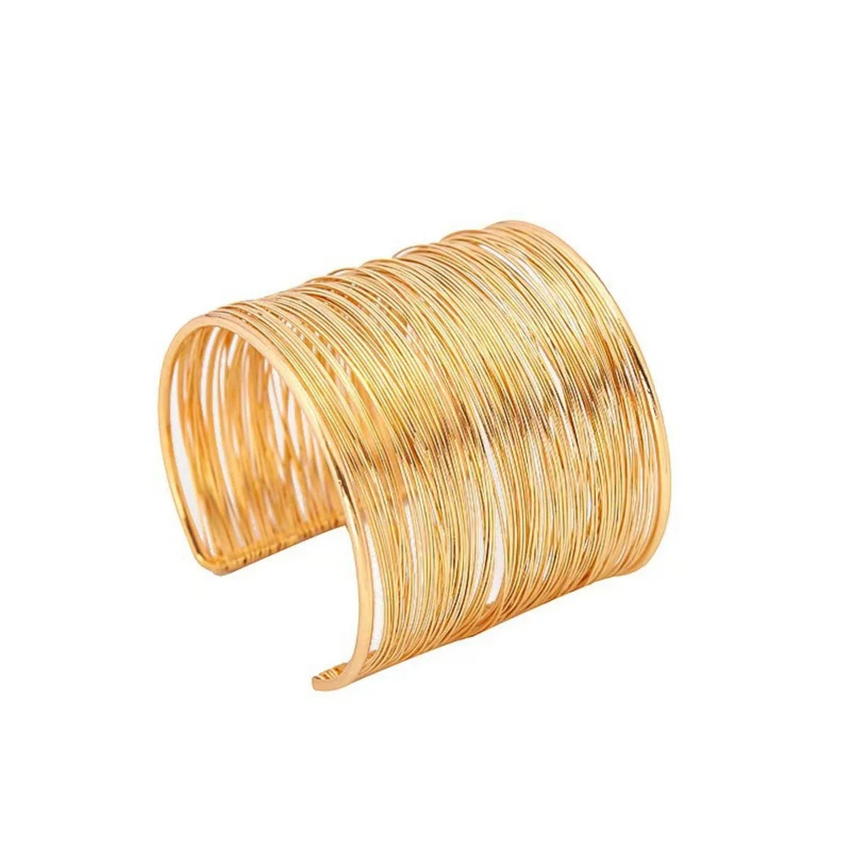 Creative Gold Color Metal Wire Bracelet for Women Men Open Mouthed Intersecting Intertwined Bangle Fashion Jewelry Gifts