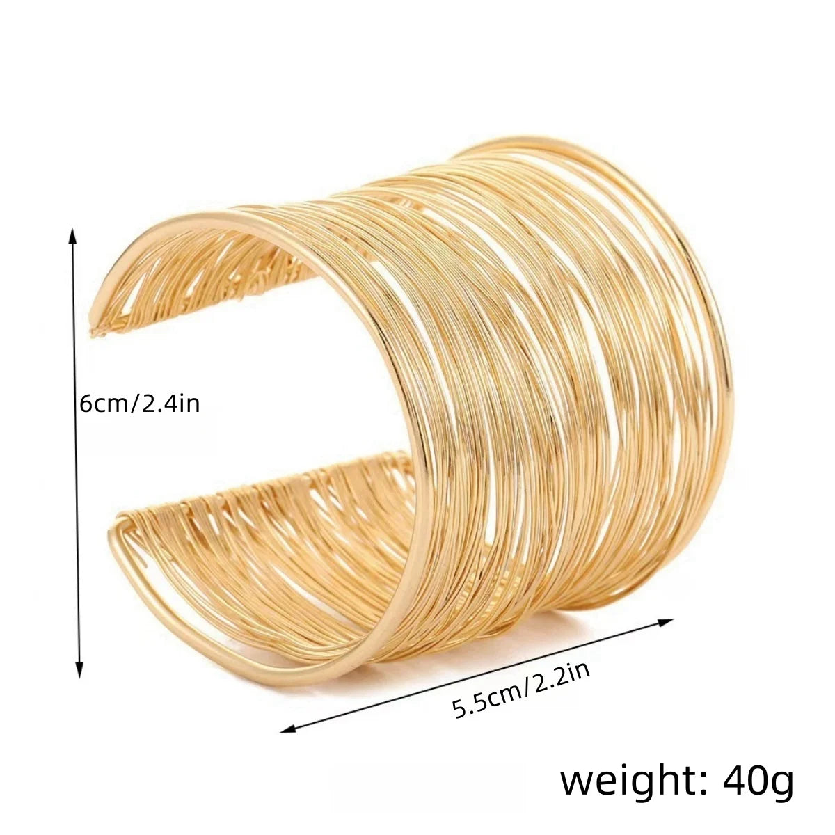 Creative Gold Color Metal Wire Bracelet for Women Men Open Mouthed Intersecting Intertwined Bangle Fashion Jewelry Gifts
