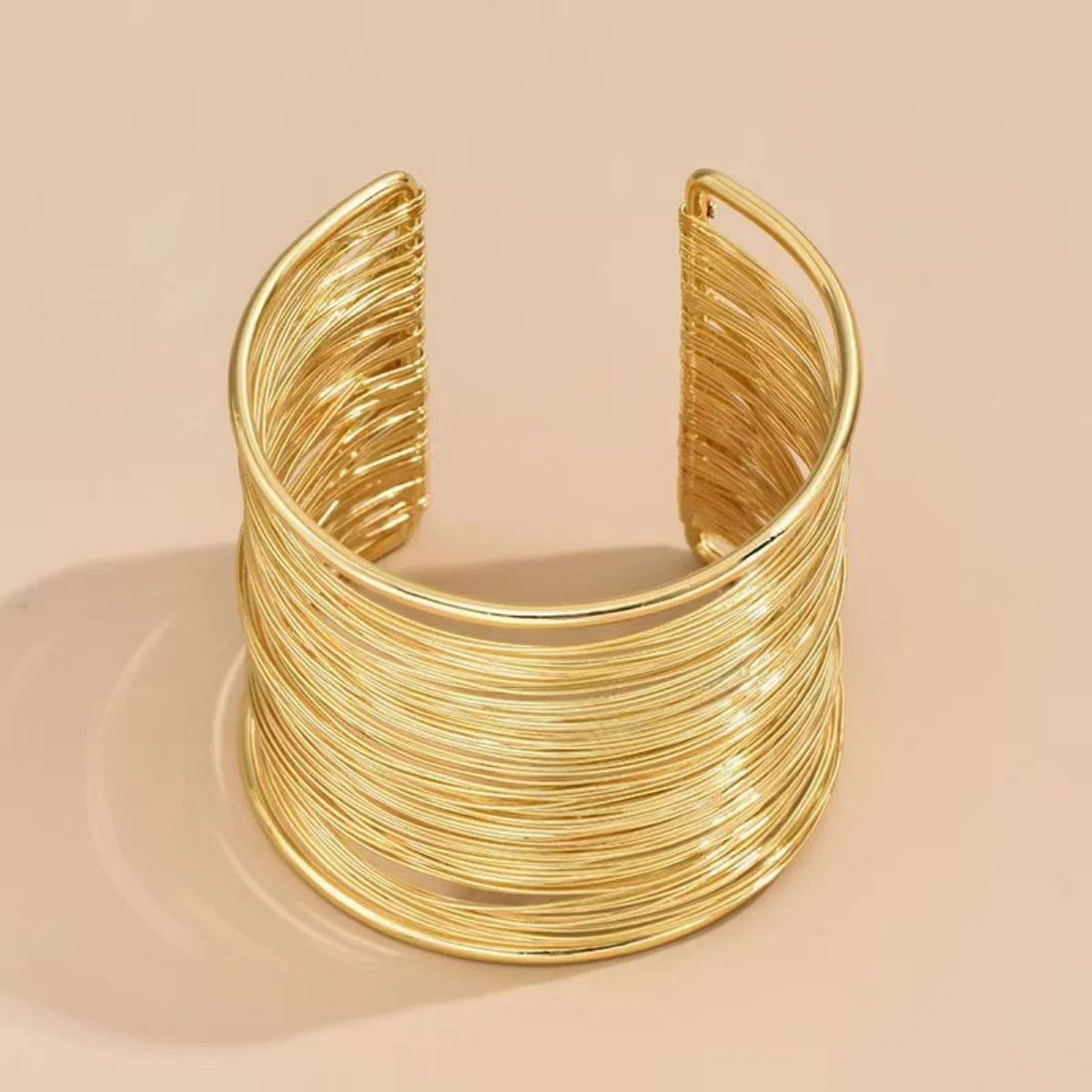Creative Gold Color Metal Wire Bracelet for Women Men Open Mouthed Intersecting Intertwined Bangle Fashion Jewelry Gifts