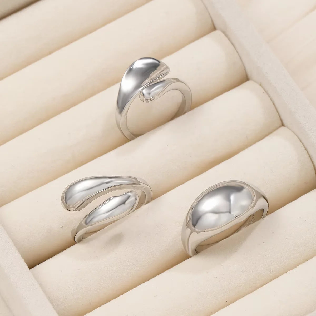 4 Pcs Punk Irregular Rings Set for Women Retro Exaggerated Geometric Gold Color Open Ring Fashion Personality Jewelry Gifts 2025