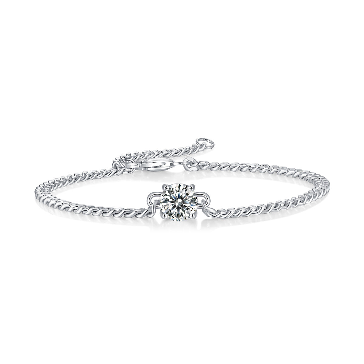 Moissanite Diamond Silver Bracelet
