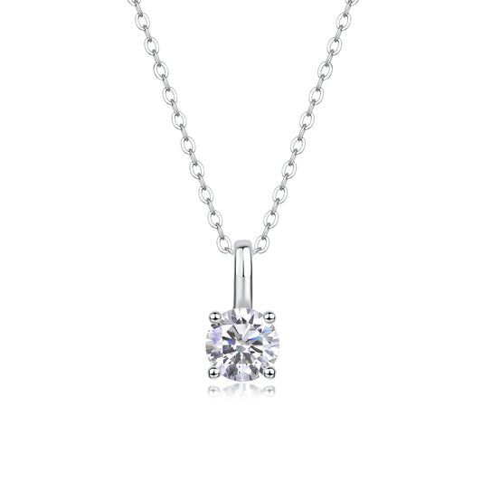 Luxurious Moissanite Diamond Pendant Set With 1-carat Moissan Diamond S925 Sterling Silver