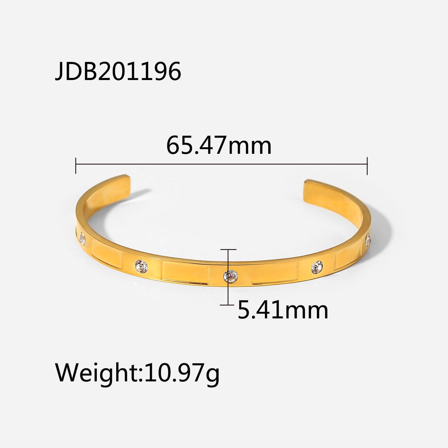 Gold-plated Stainless Steel Bracelets With Zirconia