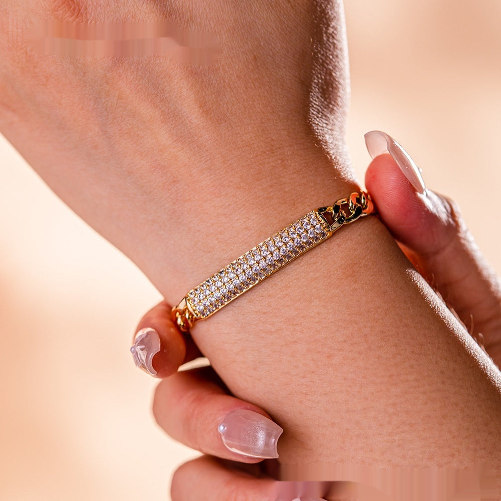 Gorgeous Dinner Ornament Zircon Inlaid Atmospheric Bracelet