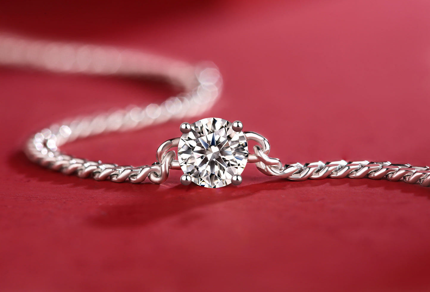 Moissanite Diamond Silver Bracelet
