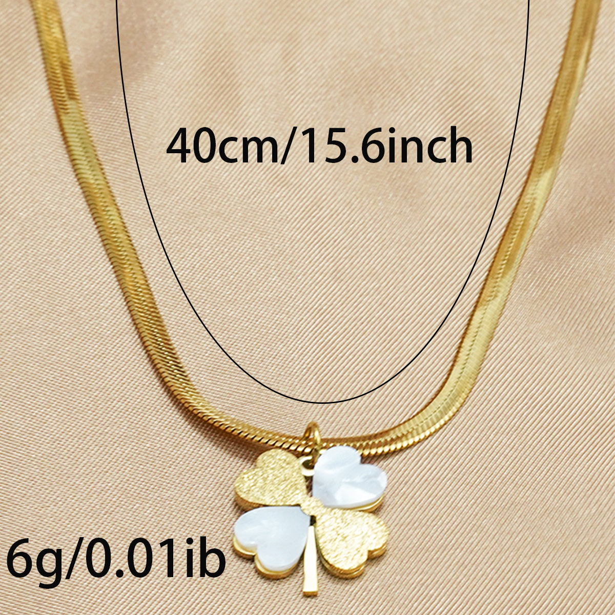 Lxalry 18K Gold Plated Double Clover Luck Necklace