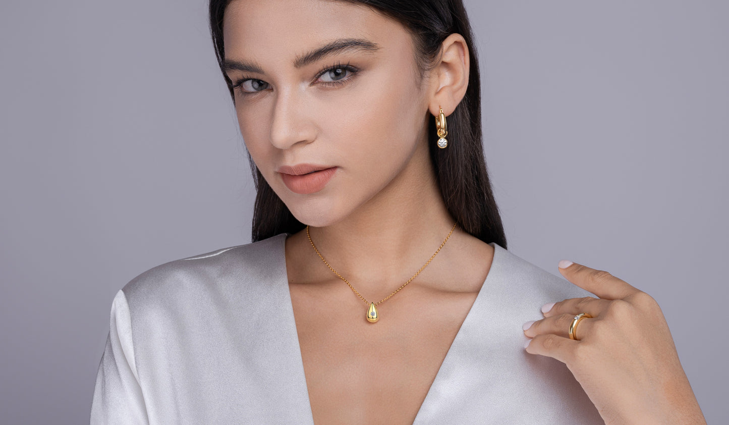 Dreamy Water Drop Necklace With 1-carat Moissanite S925 Sterling Silver And Gold Plating