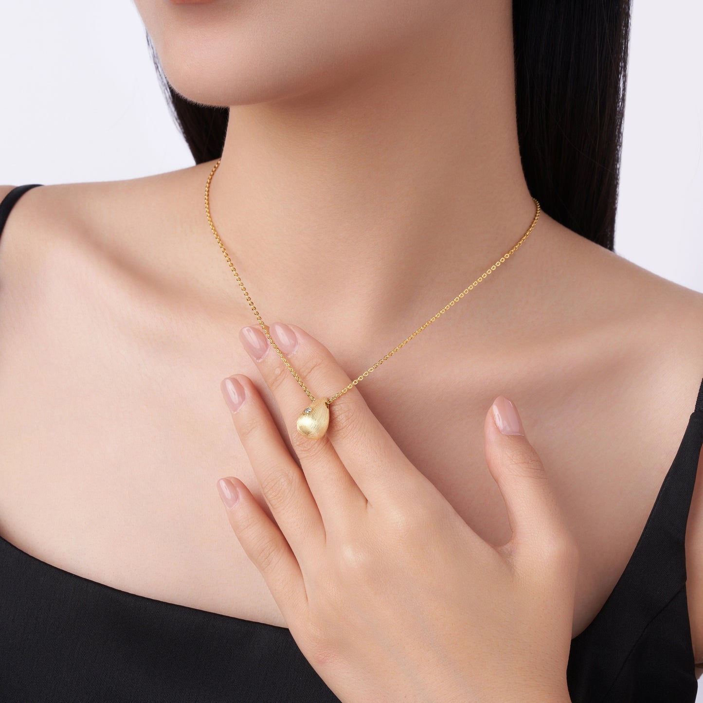 Dreamy Water Drop Necklace With 1-carat Moissanite S925 Sterling Silver And Gold Plating