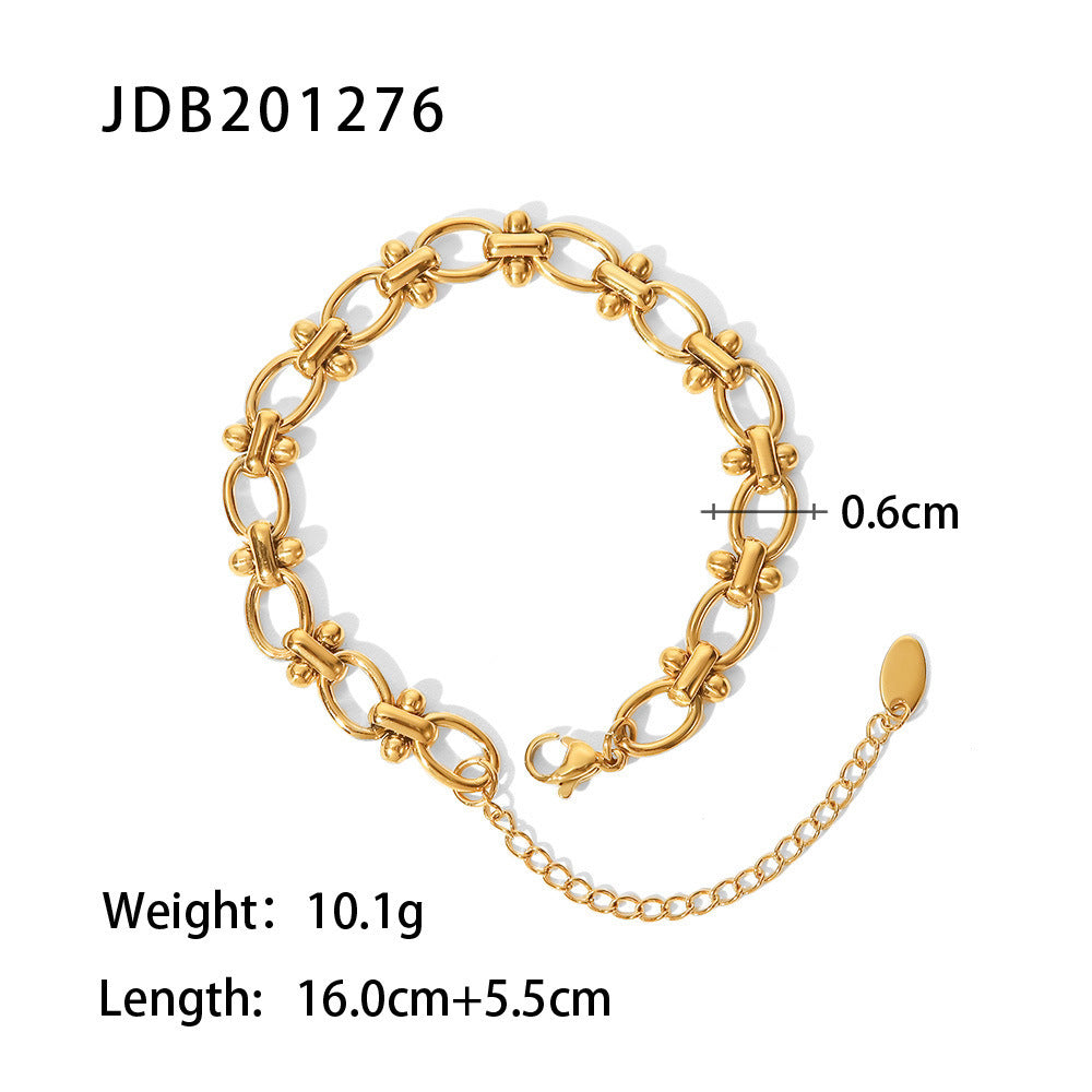 Gold-plated Stainless Steel Bracelets With Zirconia